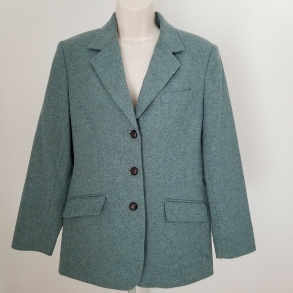 Talbots Petite Sage Green Women's Jacket Blazer Sz - Picture 5 of 8